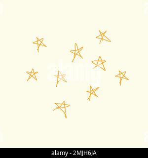 Élément jaune étoiles, illustration vectorielle minimale dessinée à la main Illustration de Vecteur