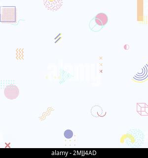 Vecteur de modèle social à motif Memphis, tons pastel Illustration de Vecteur