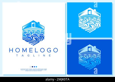 Logo Home Wave. Illustration de Vecteur