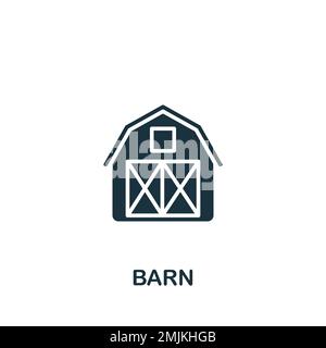 Icône Barn. Panneau monochrome simple de la collection agricole. Icône Barn pour logo, modèles, web design et infographies. Illustration de Vecteur