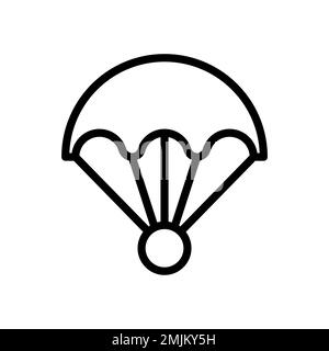 Ligne d'icône de parachute isolée sur fond blanc. Icône fine et plate noire sur un style moderne. Symbole linéaire et contour modifiable. PE simple et pixel Illustration de Vecteur