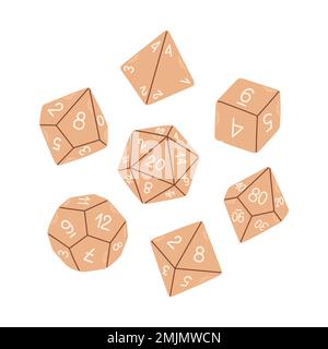 D8 D10 D12 D20 Dice pour les jeux de société, jeu de dés de RPG pour le vecteur de jeu de table Illustration de Vecteur