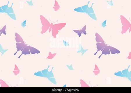 Arrière-plan à motif papillon, vecteur esthétique rose féminin Illustration de Vecteur