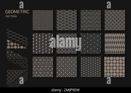 Ensemble de vecteurs de motifs géométriques sans couture Illustration de Vecteur