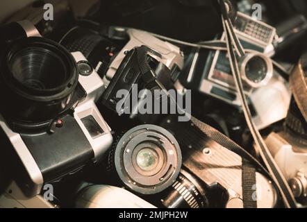 Anciens appareils photo vintage Banque D'Images