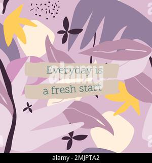 Citation inspirée modèle de post Instagram, Everyday est un nouveau vecteur de départ Illustration de Vecteur