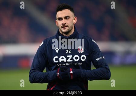 Bologne, Italie. 27th janvier 2023. Charalampos Lykogiannis (FC de Bologne) pendant le FC de Bologne vs Spezia Calcio, football italien série A match à Bologne, Italie, 27 janvier 2023 crédit: Agence de photo indépendante/Alamy Live News Banque D'Images