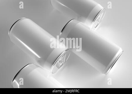 3d render mockup vide boîtes blanches pour le vin, la bière, les boissons non alcoolisées Banque D'Images