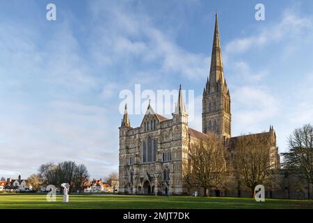 Magnifique cathédrale de Salisbury et Spire. Banque D'Images