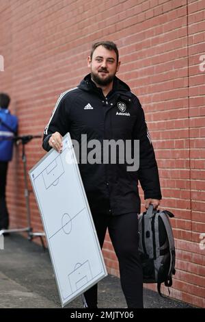 Accrington, Royaume-Uni. 28th janvier 2023. René Maric, entraîneur adjoint de Leeds, avant le match rond de la FA Cup 4th entre Accrrington Stanley et Leeds United au stade Wham, à Accrington, le samedi 28th janvier 2023. (Credit: Pat Scaasi | MI News) Credit: MI News & Sport /Alay Live News Banque D'Images