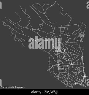 Carte des rues du QUARTIER DE GARTENSTADT, BAYREUTH Illustration de Vecteur