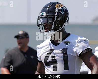 Jaguars' defensive end Josh Allen squishes the Miami Dolphins