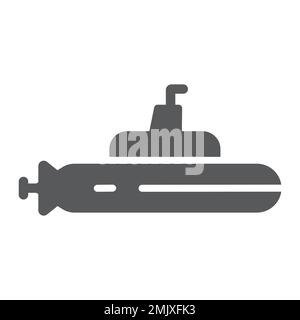 Icône de glyphe sous-marin, océan et marine, panneau de bateau, graphiques vectoriels, un motif solide sur fond blanc, eps 10. Illustration de Vecteur