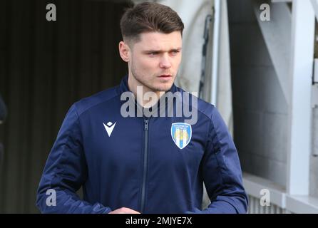 Lors du match de la Sky Bet League 2 entre Hartlepool United et Colchester United à Victoria Park, Hartlepool, le samedi 28th janvier 2023. (Crédit : Michael Driver | INFORMATIONS MI) Banque D'Images