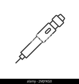 Icône de la ligne du stylo d'injection d'insuline. signe de style linéaire pour le concept mobile et le web design. Illustration de Vecteur