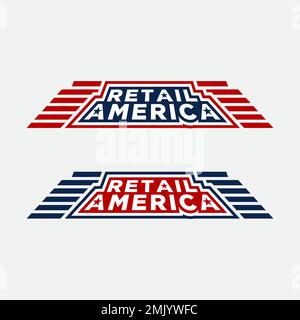 Modèle de logo moderne America, facile à faire et adapté pour les entreprises avec le format vectoriel eps Illustration de Vecteur