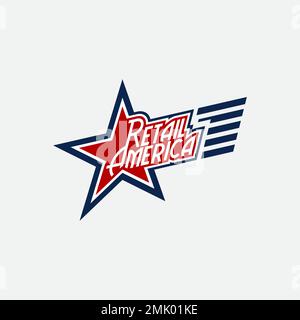 Modèle de logo moderne America, facile à faire et adapté pour les entreprises avec le format vectoriel eps Illustration de Vecteur