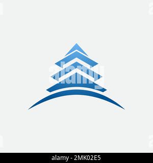 modèle de logo moderne pagode hindoue et bouddhiste, facile à faire et adapté aux entreprises avec le format vectoriel eps Illustration de Vecteur