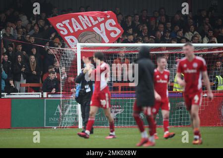 Accrington, Royaume-Uni. 28th janvier 2023. Un drapeau Stanley Boys après le match rond de la FA Cup 4th entre Accrrington Stanley et Leeds United au stade Wham, à Accrington, le samedi 28th janvier 2023. (Credit: Pat Scaasi | MI News) Credit: MI News & Sport /Alay Live News Banque D'Images