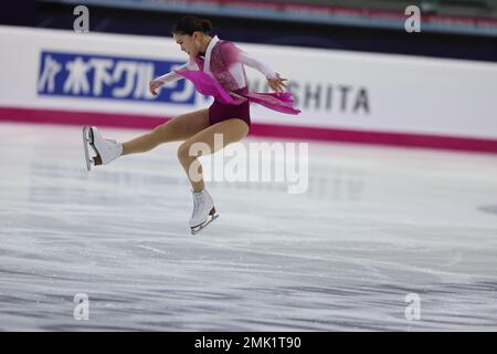 Turin, Italie. 10th décembre 2022. Rinka Watanabe, du Japon, participe à la finale du Grand Prix de patinage artistique de l'UIP à Turin 2022 à Palavela. (Photo de Fabrizio Carabelli/SOPA Images/Sipa USA) crédit: SIPA USA/Alay Live News Banque D'Images