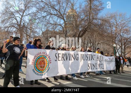 Denver, Colorado - la Marade annuelle Martin Luther King Day (mars + parade). Banque D'Images