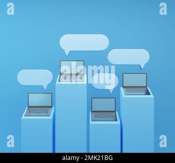 Concept de chat d'amis sur les réseaux sociaux 3D Illustration Banque D'Images