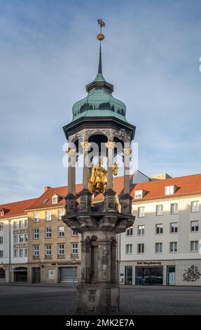 Magdeburg Rider (Magdeburger Reiter) à Alter Markt Square - Magdeburg, Saxe-Anhalt, Allemagne Banque D'Images