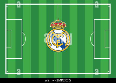 Illustration du vecteur de fond abstrait du Real Madrid CF sur le champ vert Illustration de Vecteur