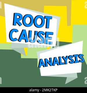 Affiche l'analyse des causes premières. Photo conceptuelle méthode de résolution des problèmes identifier le défaut ou le problème Banque D'Images