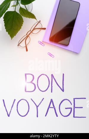 Légende conceptuelle bon Voyage. Mot pour utilisé exprimer de bons voeux à quelqu'un sur le départ sur le voyage Banque D'Images