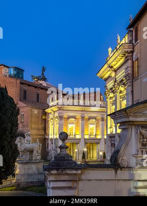 Le Capitole de nuit (détail) - Rome Banque D'Images