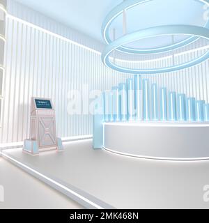3D-illustration d'un salon de science-fiction moderne sur un vaisseau spatial Banque D'Images