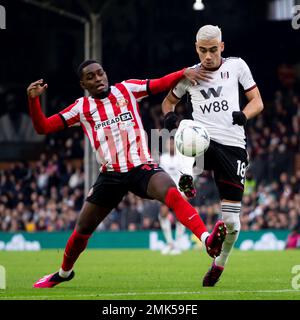 Londres, Royaume-Uni. 28th janvier 2023during le match rond de la FA Cup 4th entre Fulham et Sunderland à Craven Cottage, Londres, le samedi 28th janvier 2023. (Credit: Federico Guerra Maranesi | MI News) Credit: MI News & Sport /Alamy Live News Banque D'Images