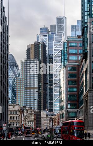 Gratte-ciels dans la City de Londres, Londres, Royaume-Uni. Banque D'Images