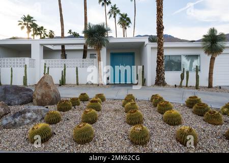 Palm Springs, États-Unis. 11th novembre 2022. Une des célèbres maisons du milieu du siècle de Palm Springs. Banque D'Images