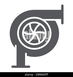 Icône de glyphe de turbine de voiture, auto et pièce, signe de détail de voiture, graphiques vectoriels, un motif Uni sur un fond blanc, eps 10. Illustration de Vecteur