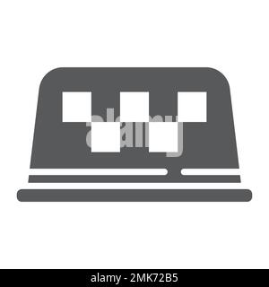 Icône de glyphe de lampe de taxi, taxi et lumière, panneau de toit de taxi, graphiques vectoriels, un motif Uni sur un fond blanc, eps 10. Illustration de Vecteur