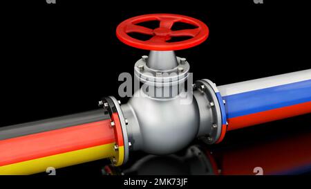 Image symbolique sur le sujet des approvisionnements en gaz naturel de la Russie à l'Allemagne Banque D'Images