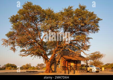 L'un des chalets du Brandberg White Lady Lodge au bord de l'Ugab, Damaraland, région d'Erongo, Namibie Banque D'Images