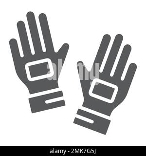 Gants de gardien de but icône de glyphe, vêtements et football, signe de gants de football, graphiques vectoriels, un motif Uni sur un fond blanc, eps 10. Illustration de Vecteur