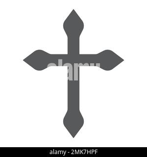 Religion croix glyphe icône, chrétien et catholique, signe crucifix, graphiques vectoriels, un motif solide sur fond blanc, eps 10. Illustration de Vecteur