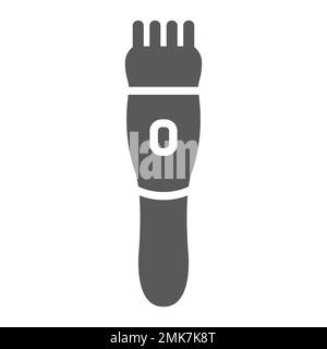 Icône de glyphe de tondeuse électrique, coiffure et coiffure, signe de rasoir électrique, graphiques vectoriels, un motif Uni sur fond blanc, eps 10. Illustration de Vecteur