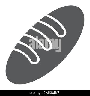 Icône de glyphe de pain, nourriture et pain, signe de baguette, graphiques vectoriels, un motif Uni sur fond blanc, eps 10. Illustration de Vecteur