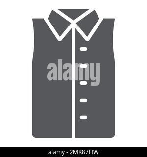Chemise sans manches glyphe icône, vêtements et mode, chemise sans signe de manche, graphiques vectoriels, un motif Uni sur un fond blanc, eps 10. Illustration de Vecteur