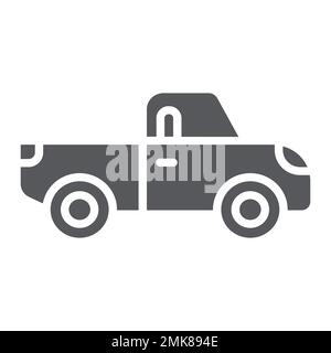 Icône de glyphe de pick-up, transport et automobile, signe de camion, graphiques vectoriels, un motif Uni sur un fond blanc, eps 10. Illustration de Vecteur