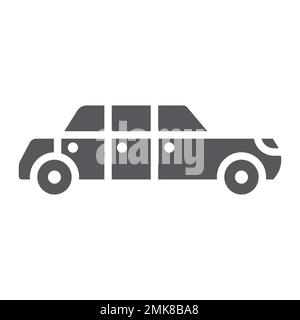 Icône de glyphe de limousine, luxe et automobile, signe de limousine, graphiques vectoriels, un motif Uni sur un fond blanc, eps 10. Illustration de Vecteur