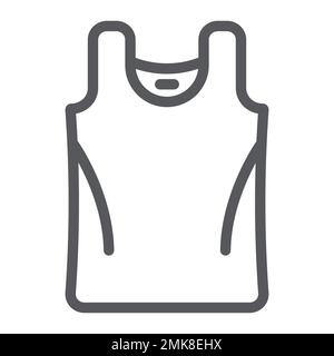 Icône de ligne de maillot, vêtements et décontracté, signe de chemise, graphiques vectoriels, un motif linéaire sur un fond blanc, eps 10. Illustration de Vecteur