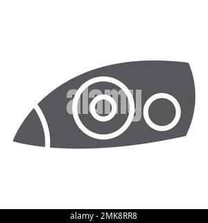 Icône de glyphe de phare de voiture, auto et partie, signe de lumière de voiture, graphiques vectoriels, un motif Uni sur un fond blanc, eps 10. Illustration de Vecteur
