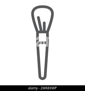 Icône de pinceau à poudre, accessoire et cosmétique, signe de pinceau à maquillage, graphiques vectoriels, un motif linéaire sur un fond blanc, eps 10. Illustration de Vecteur