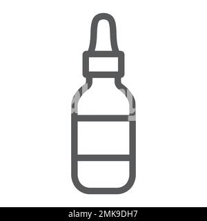 Icône de la ligne de sérum cosmétique, maquillage et cosmétique, signe hydratant, graphiques vectoriels, un motif linéaire sur un fond blanc, eps 10. Illustration de Vecteur